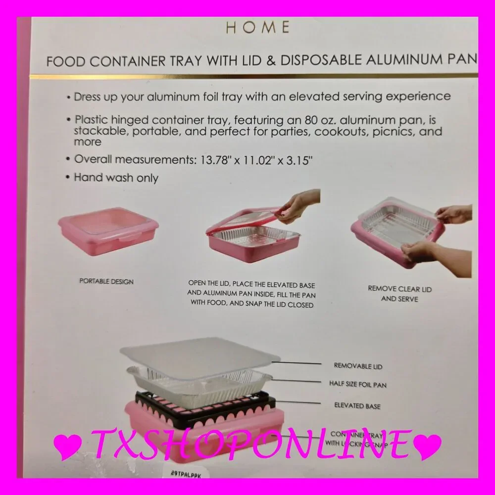 💗🥄TAHARI Container try with lid & disposable aluminum pan🥄💗